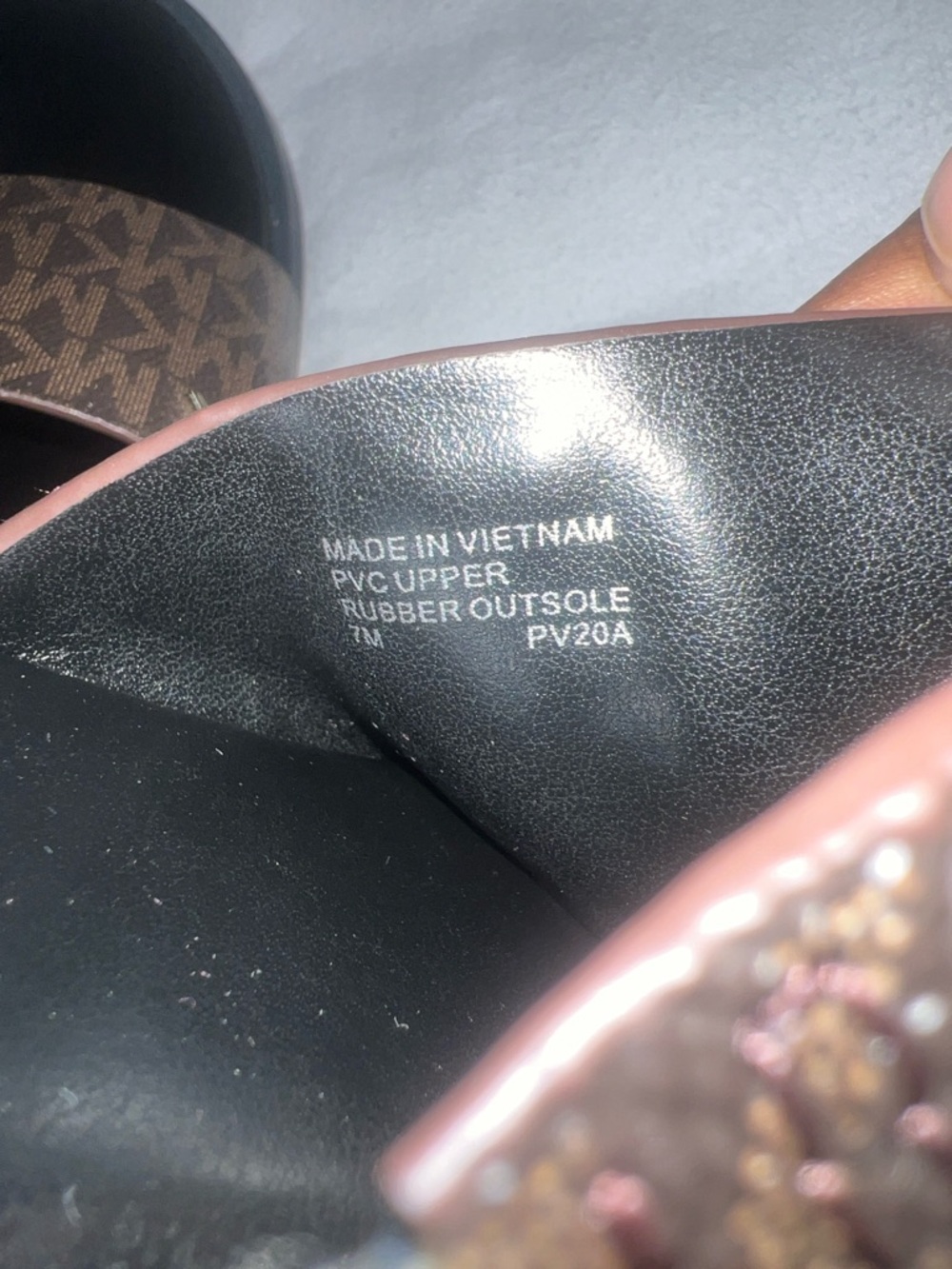 MICHAEL Michael Kors August Flat Sandals- Brown/ Black Logo - Picture 10 of 11